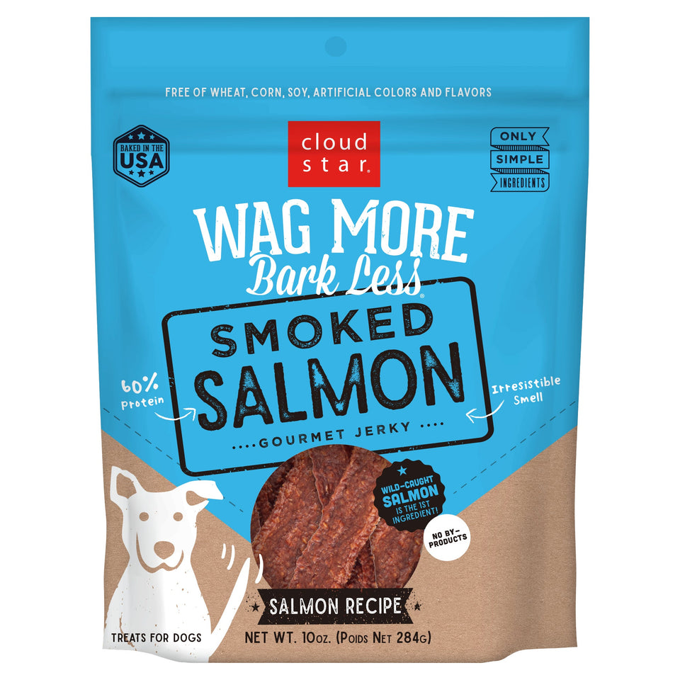 Cloud Star Dog Jrky Grain-Free Salmon, 10 oz