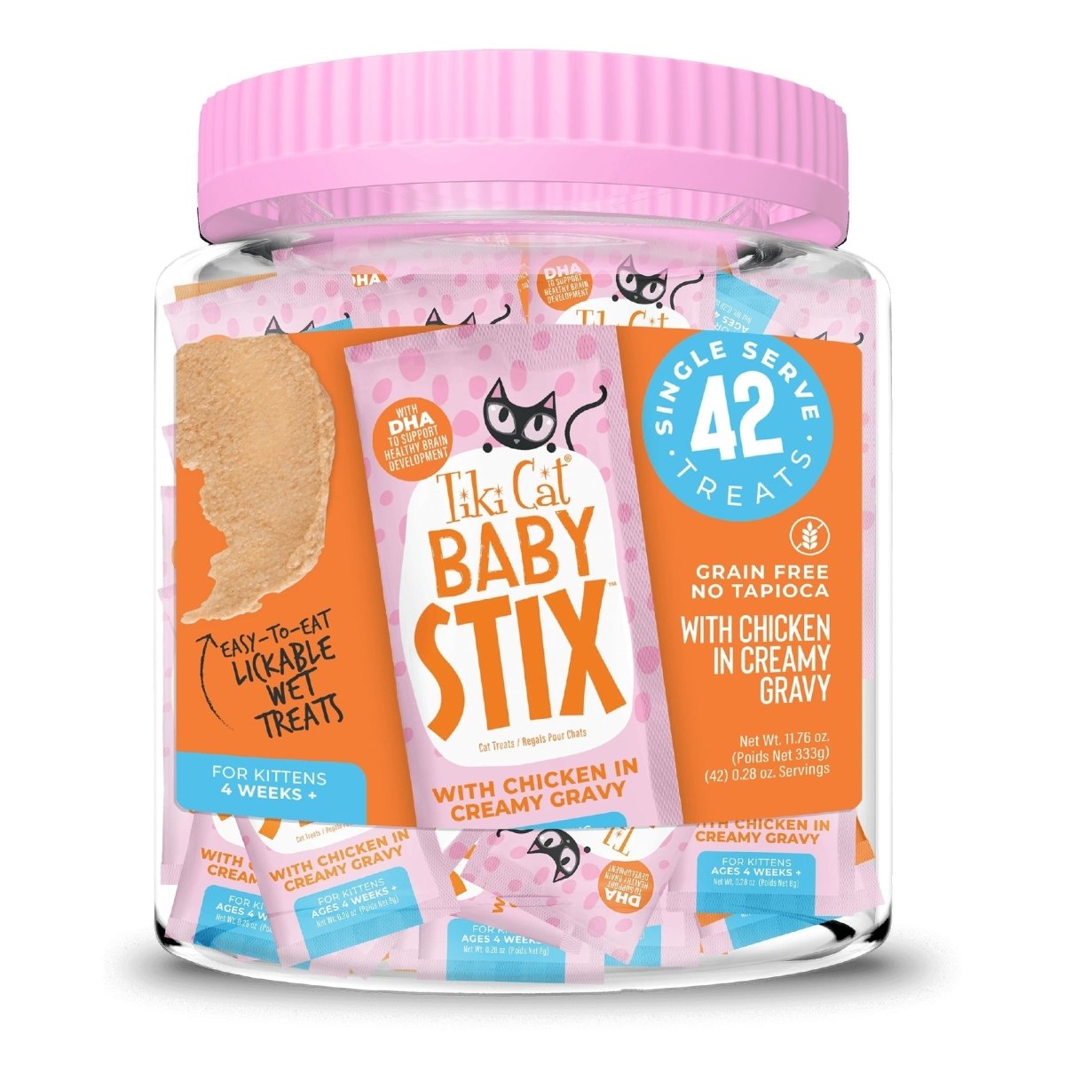 Tiki Pet Cat Stix Kitten Chicken 0.28oz. 42 Count - Pets Perfect