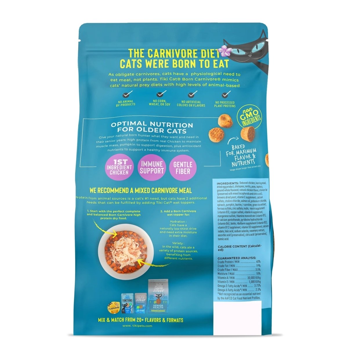 Tiki Pet Cat Born Carnivore Silver Senior Health 2.8Lb - Pets Perfect