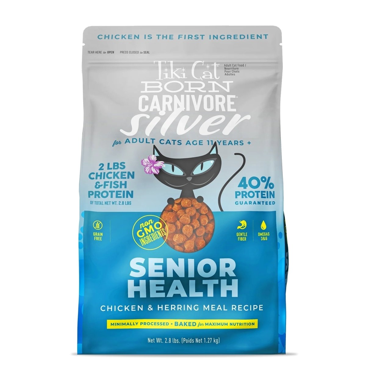 Tiki Pet Cat Born Carnivore Silver Senior Health 2.8Lb - Pets Perfect