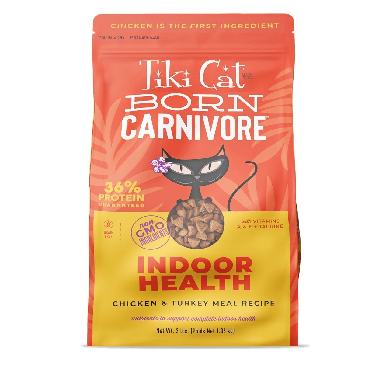 Tiki Pet Cat Born Carnivore Indoor Chicken & Turkey 3Lb - Pets Perfect