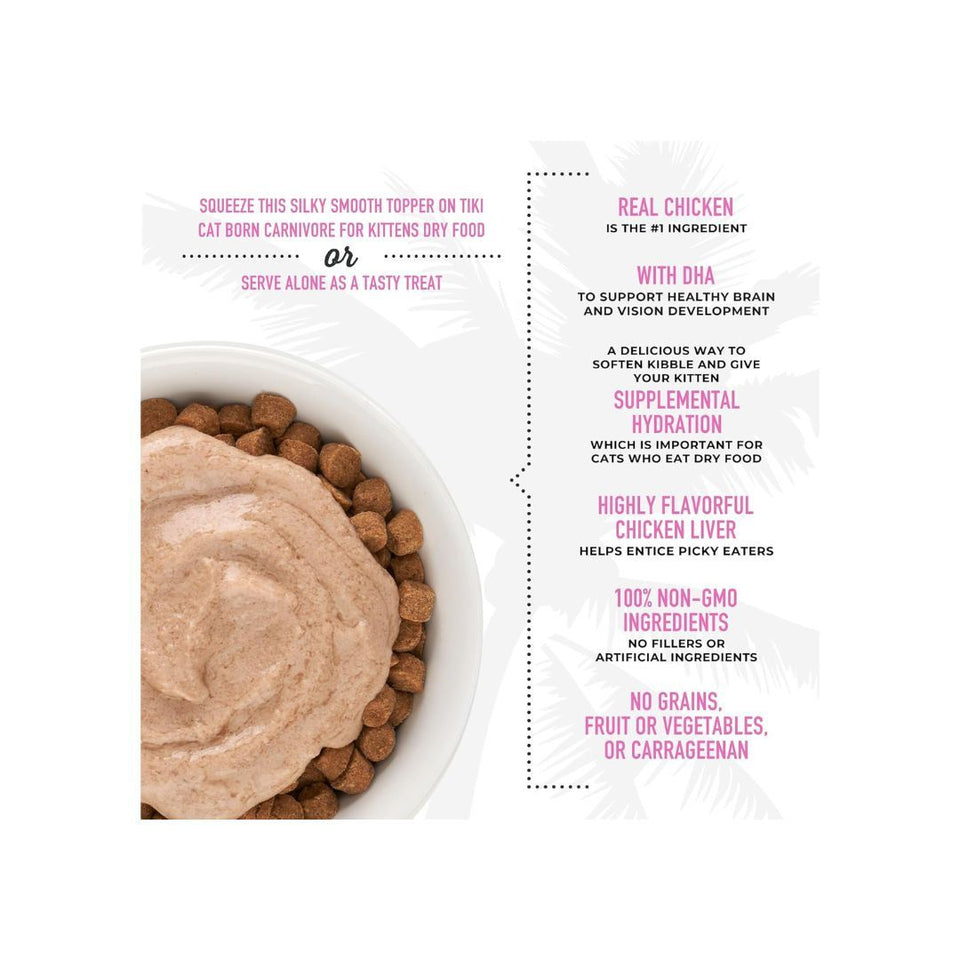 Tiki Cat Born Carnivore Baby Kitten Cat Food Topper - Chicken & Chicken Liver, 1.5 oz, 12 ct