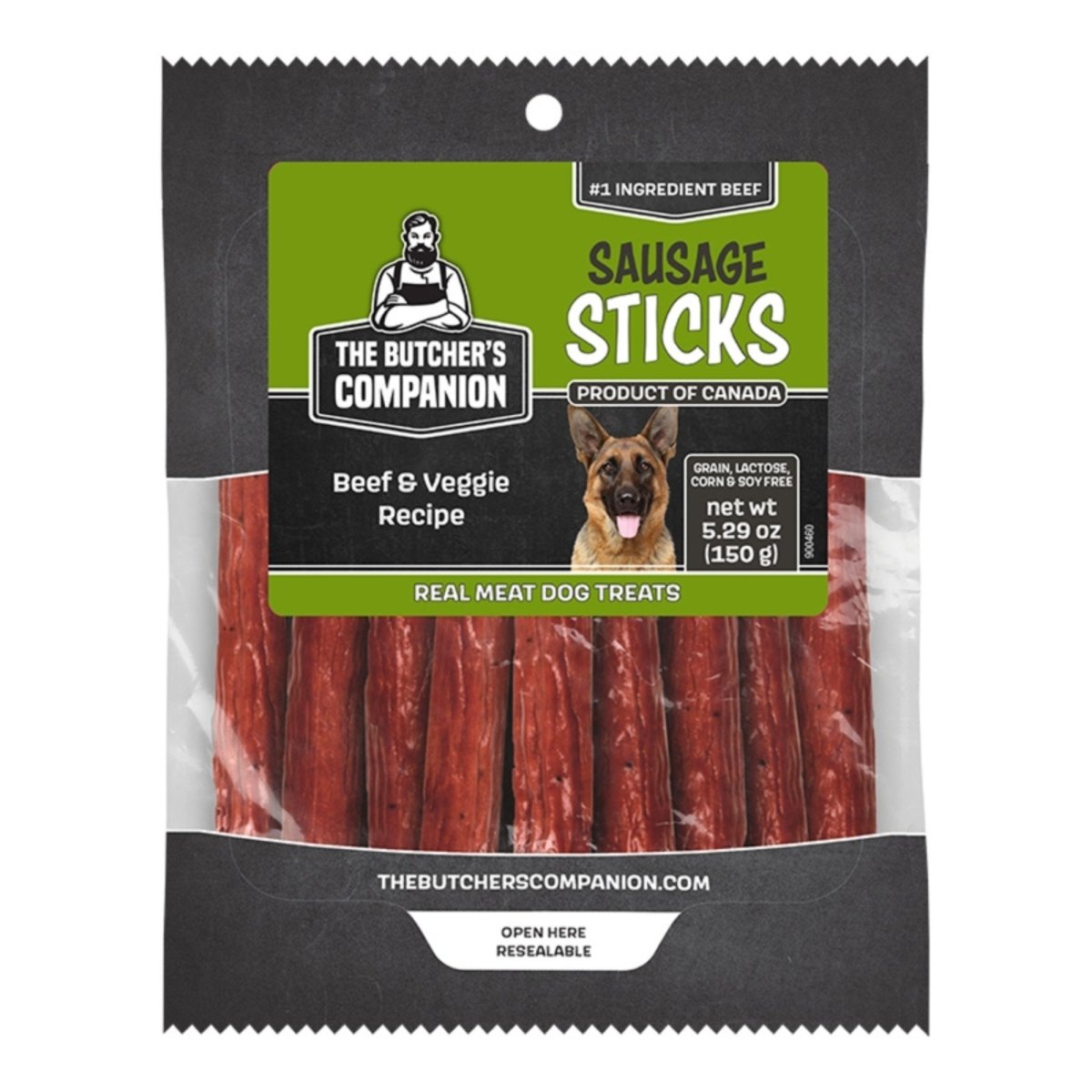 Butcher's Companion Dog Beef & Veg Sausage Sticks 5.29oz. - Pets Perfect