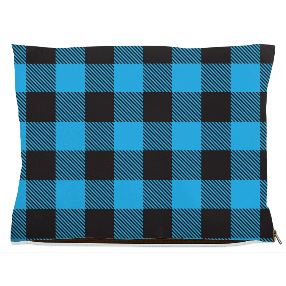 Buffalo Plaid Blue Dog Bed, Water Resistant/30x40 inch, view 3