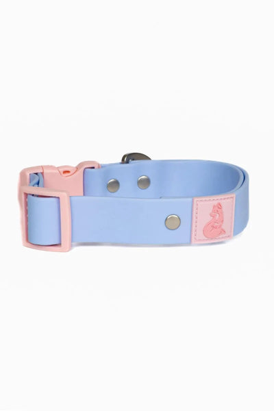 Blue Sky Orchid Waterproof Dog Collar, Periwinkle / Light Pink/11 - 13