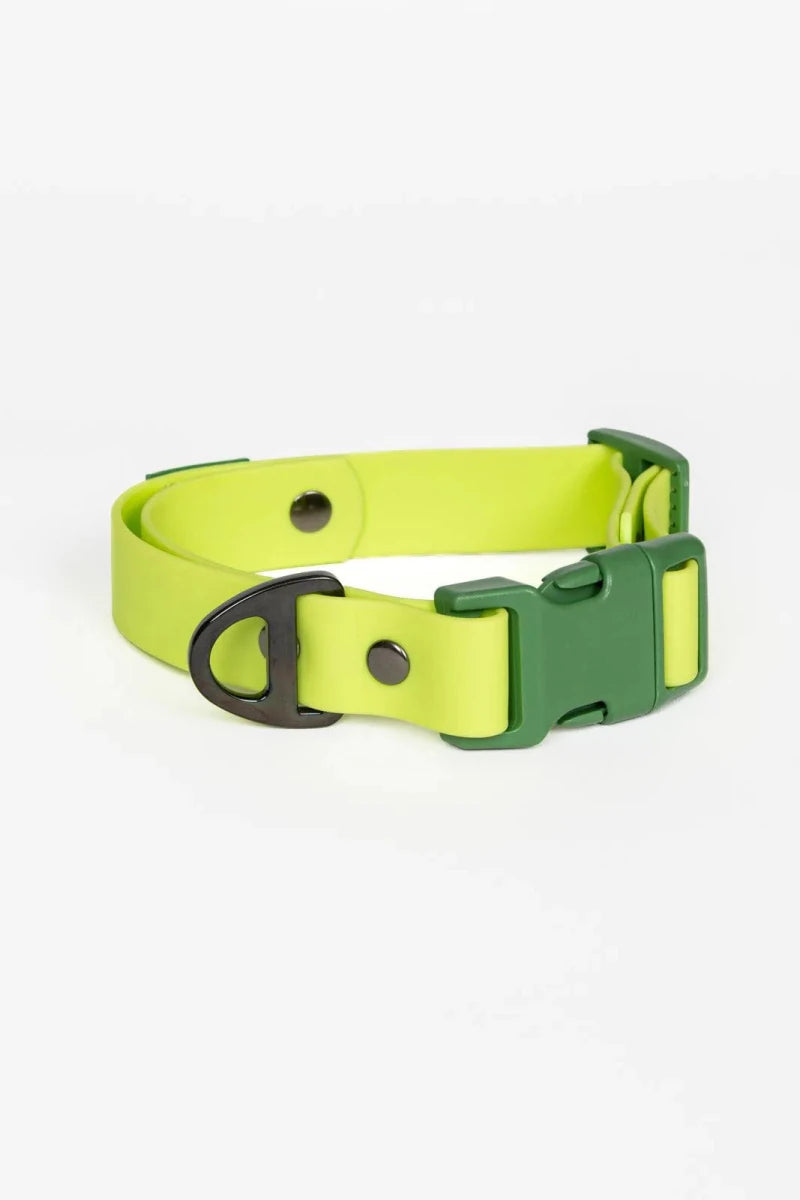 Mossy Pine Waterproof Dog Collar, Chartreuse / Willow Green/17 - 20, view 4