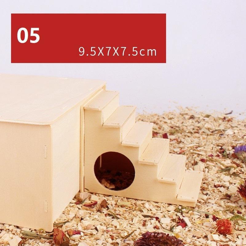 Natural Wood Hamster Playground with Swing & Fence - Pets Perfect