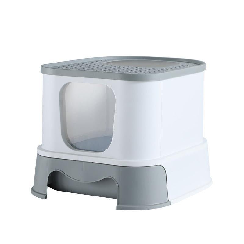 Splashguard Cat Litter Basin - Stylish And Practical Closed Design - Pets Perfect