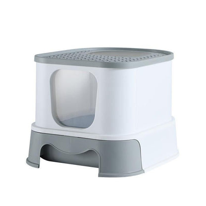 Splashguard Cat Litter Basin - Stylish And Practical Closed Design - Pets Perfect