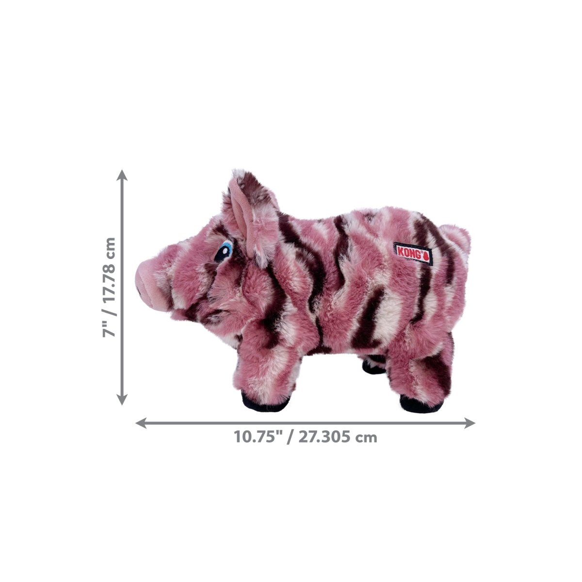 KONG Low Stuff Stripes Pig Dog Toy – Medium - Pets Perfect