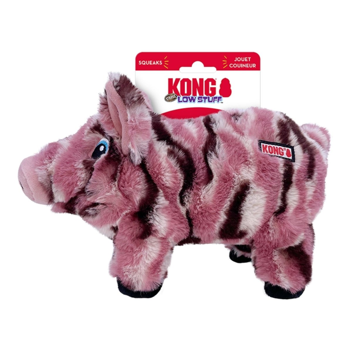 KONG Low Stuff Stripes Pig Dog Toy – Medium - Pets Perfect