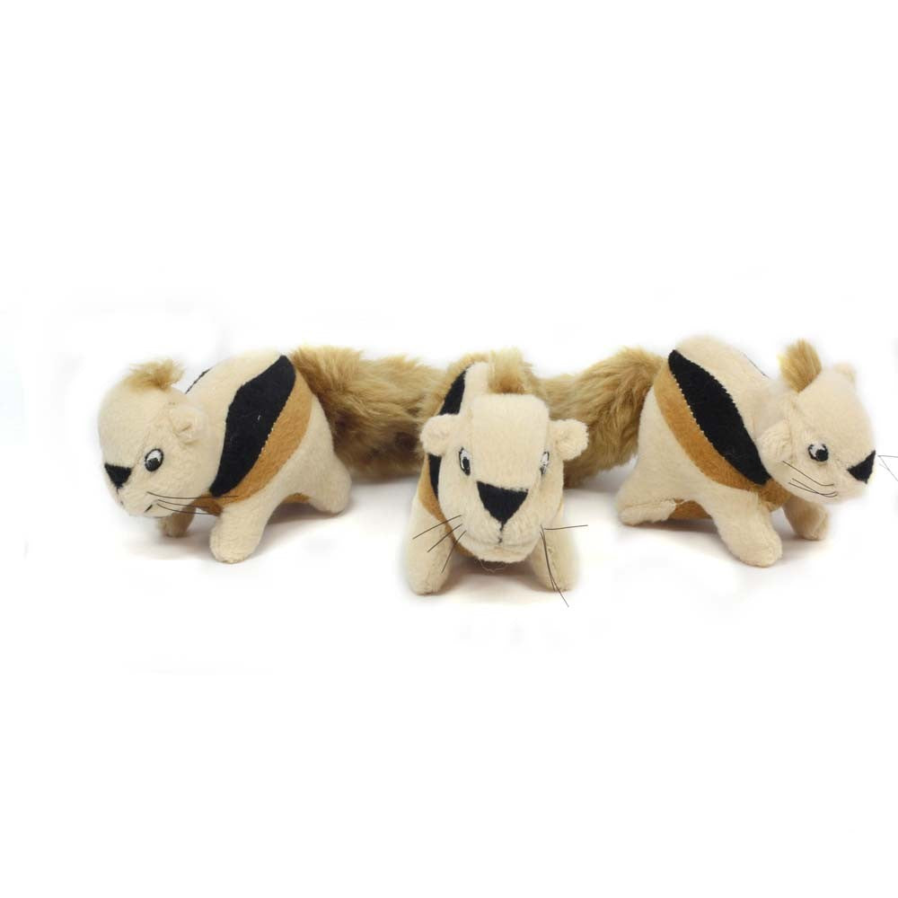 Outward Hound Squeekin' Animals Dog Toy Squirrel, 3 ct