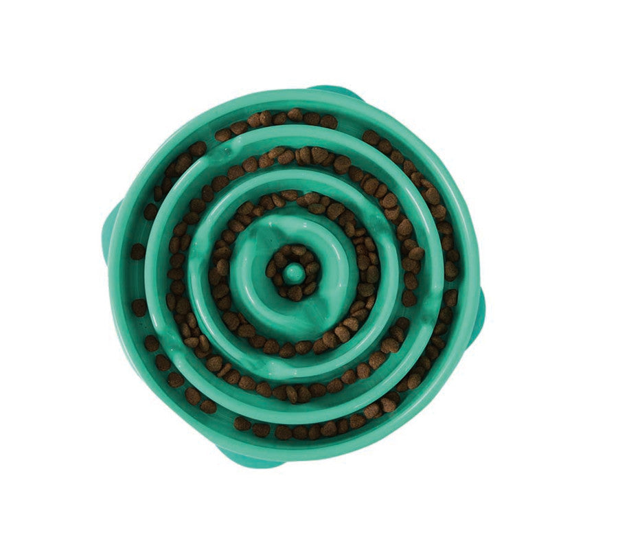 Outward Hound Fun Feeder Slo Dog Bowl Turquoise 1ea/LG