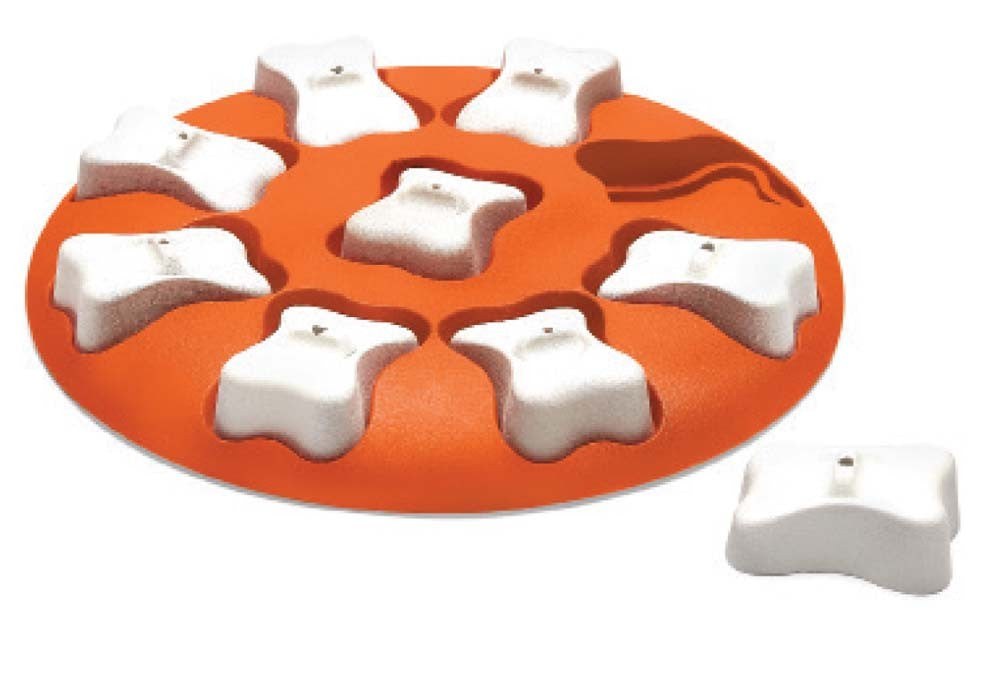 Nina Ottosson Smart Interactive Dog Toy, Orange, White, 10.63 in