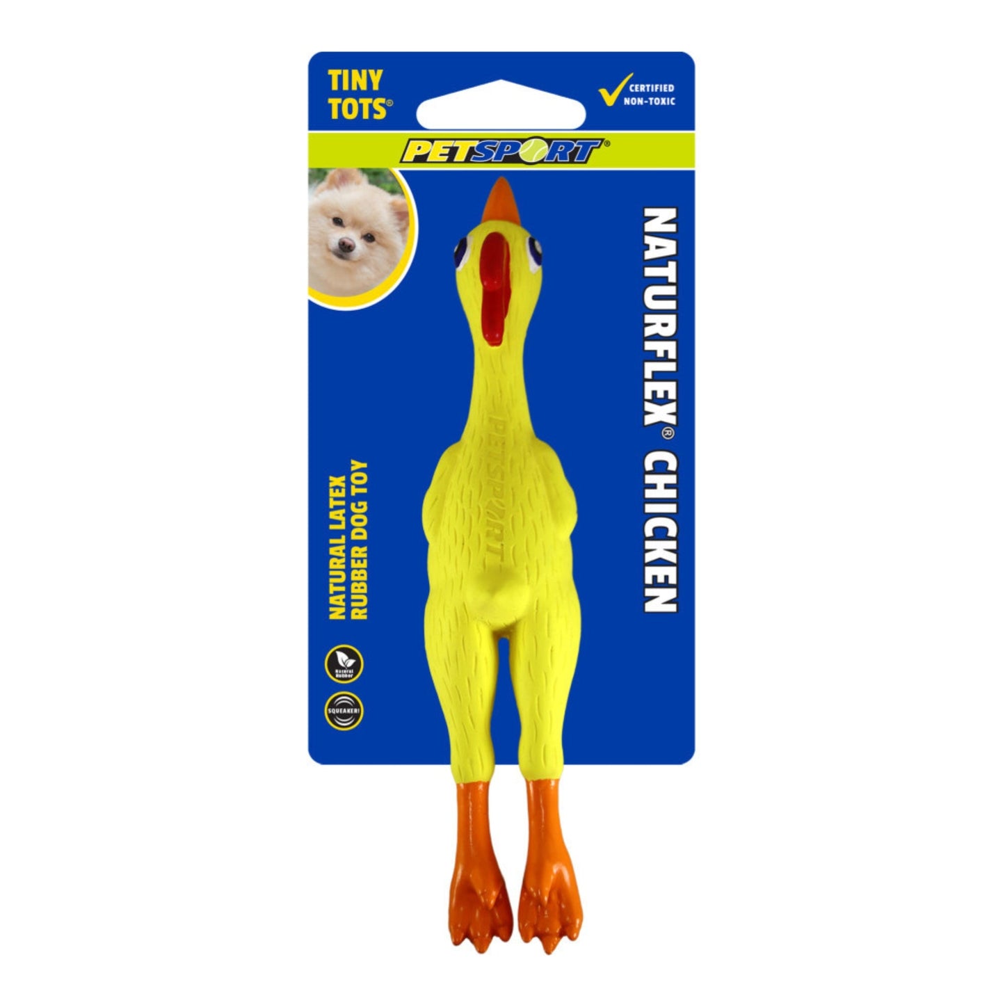 Petsport USA NaturFlex Natural Latex Rubber Dog Toy Chicken, 6 in
