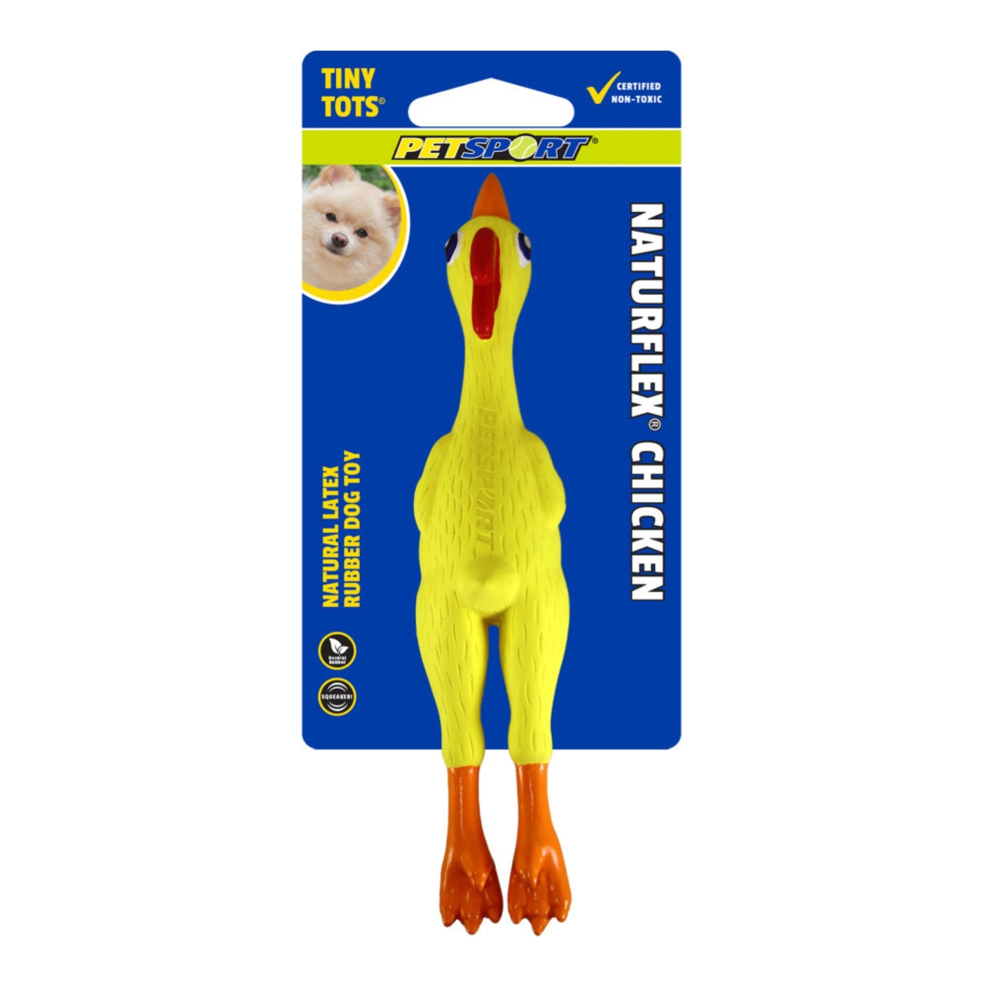 Petsport USA NaturFlex Natural Latex Rubber Dog Toy Chicken, 6 in