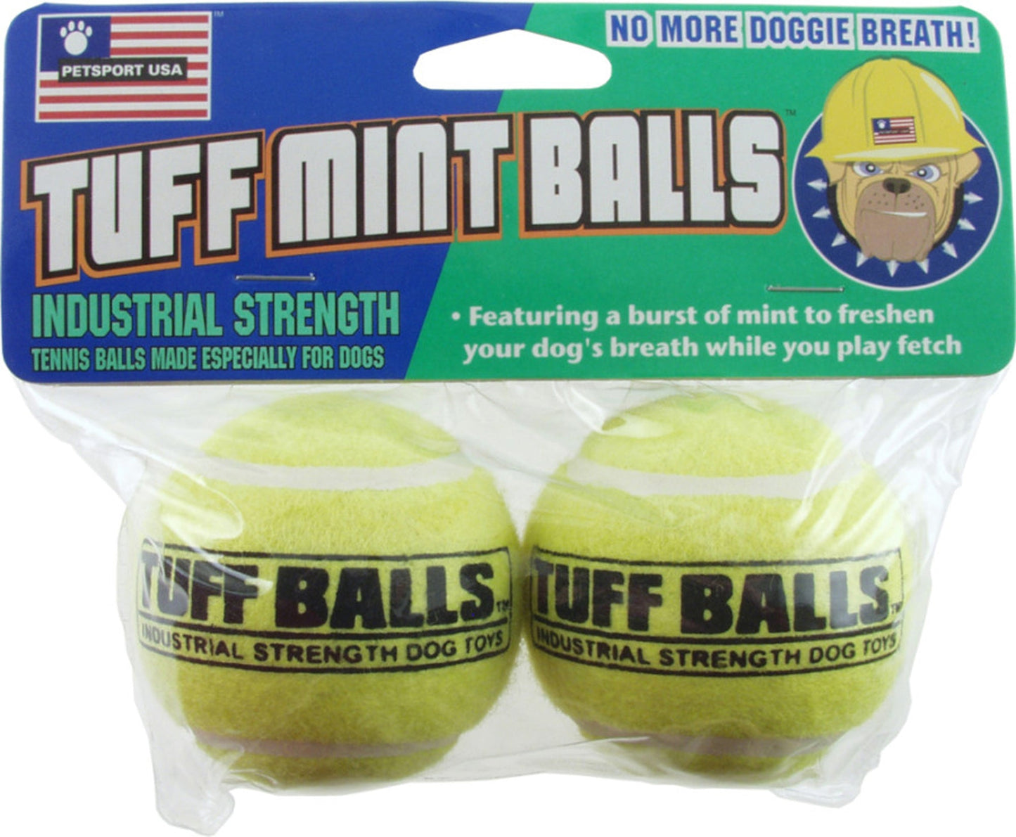 Petsport USA Mint Balls Dog toy, Green 2 ct, 2.5 in