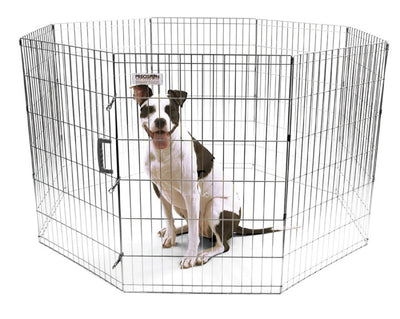 Precision Pet Products Exercise Pen, Silver, 36 in - Pets Perfect