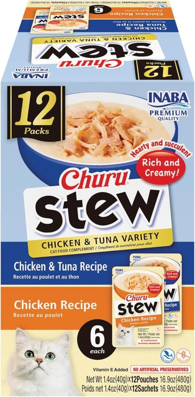 Inaba Churu Stew Variety Pack Chicken/Tuna 16.8 oz. 12 ct