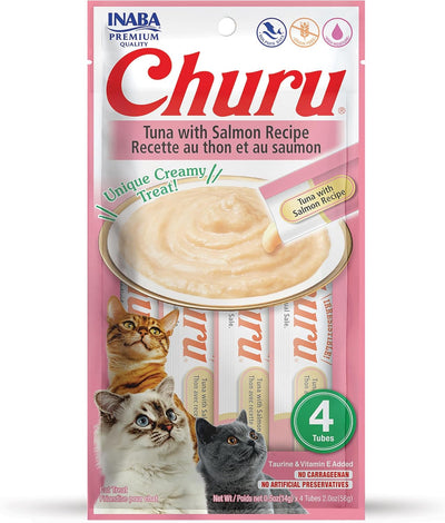 Inaba Churu Puree Cat Treats Tuna/Salmon, 0.5 oz each, Case of 24