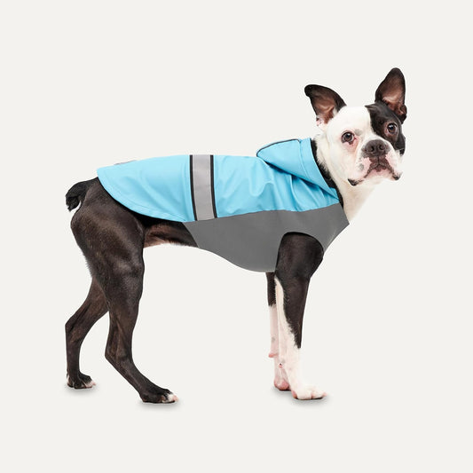 Goo-Eez Reflective Hooded Raincoat Baby Blue/Grey Small