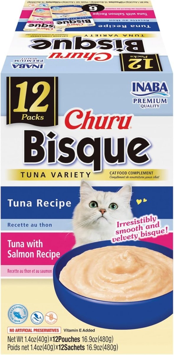 Inaba Churu Bisque Variety Pack Tuna 16.8oz. 12 Pk - Pets Perfect