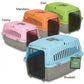 CR Carry Me Crate pet carriers in bluebell, peony, mandarin, and kiwi with ventilation and secure door locking system.
