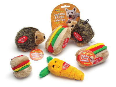 Aspen Hamburger with Squeakers Small Dog & Puppy Dog Toy Multi-Color