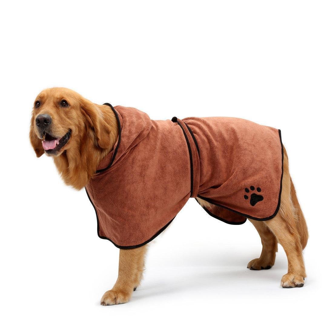 Ultra - Dry Absorbent Dog Bathrobe - Super Soft Fine Fiber Towel - Pets Perfect