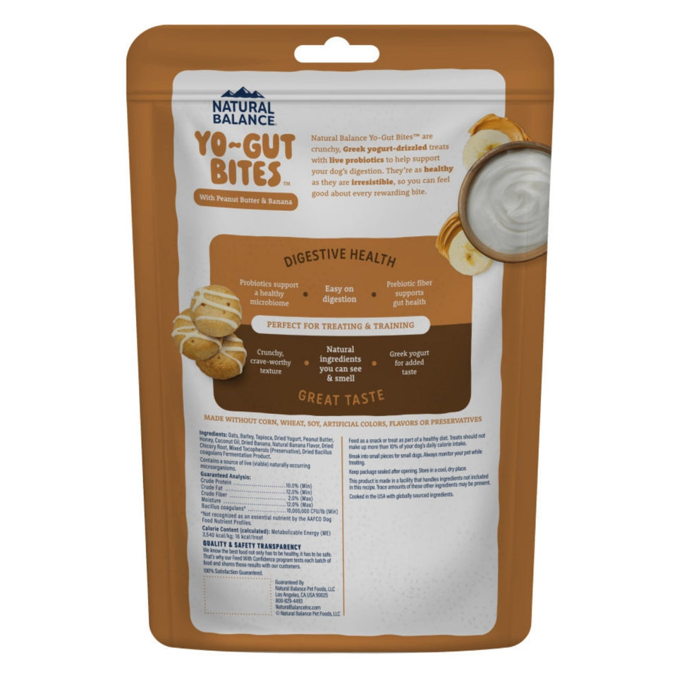 Natural Balance Pet Foods Yo-Gut Bites Dog Treats Peanut Butter & Banana, 1ea/4.5oz.