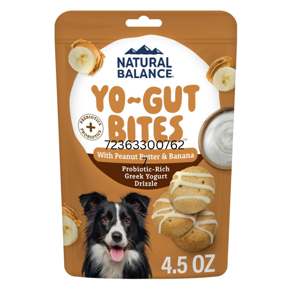 Natural Balance Pet Foods Yo-Gut Bites Dog Treats Peanut Butter & Banana, 1ea/4.5oz.