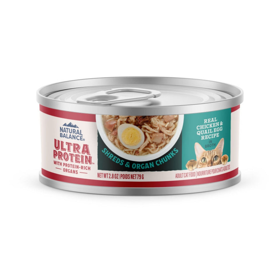 Natural Balance Pet Foods Ultra Protein Can Cat Food Chicken & Quail Egg 2.8oz. (Case of 12) - Cat Food Wet