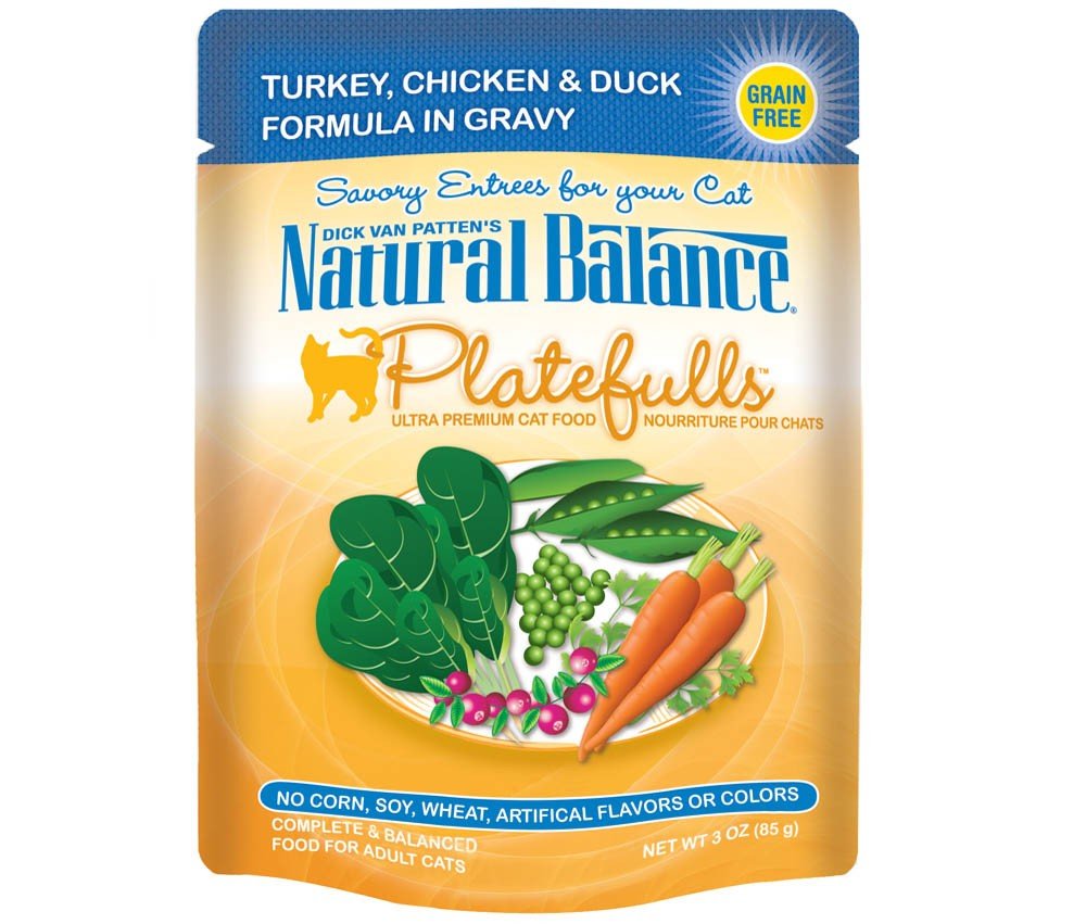 Natural Balance Pet Foods Original Ultra Platefulls Morsels in Gravy Wet Cat Food Pouch Turkey, Chicken, & Duck 3oz - Pets Perfect