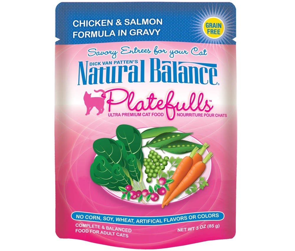 Natural Balance Pet Foods Original Ultra Platefulls Morsels in Gravy Wet Cat Food Pouch Chicken & Salmon 3oz - Pets Perfect