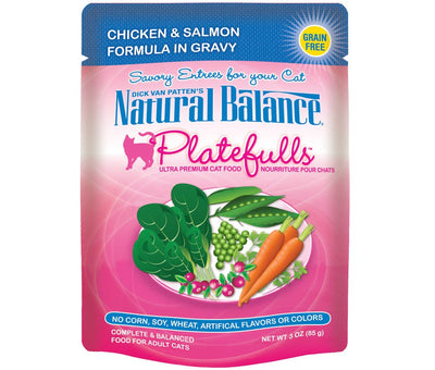 Natural Balance Pet Foods Platefulls Chicken and Salmon Formula in Gravy Cat Wet Food 3 oz 24 Pack