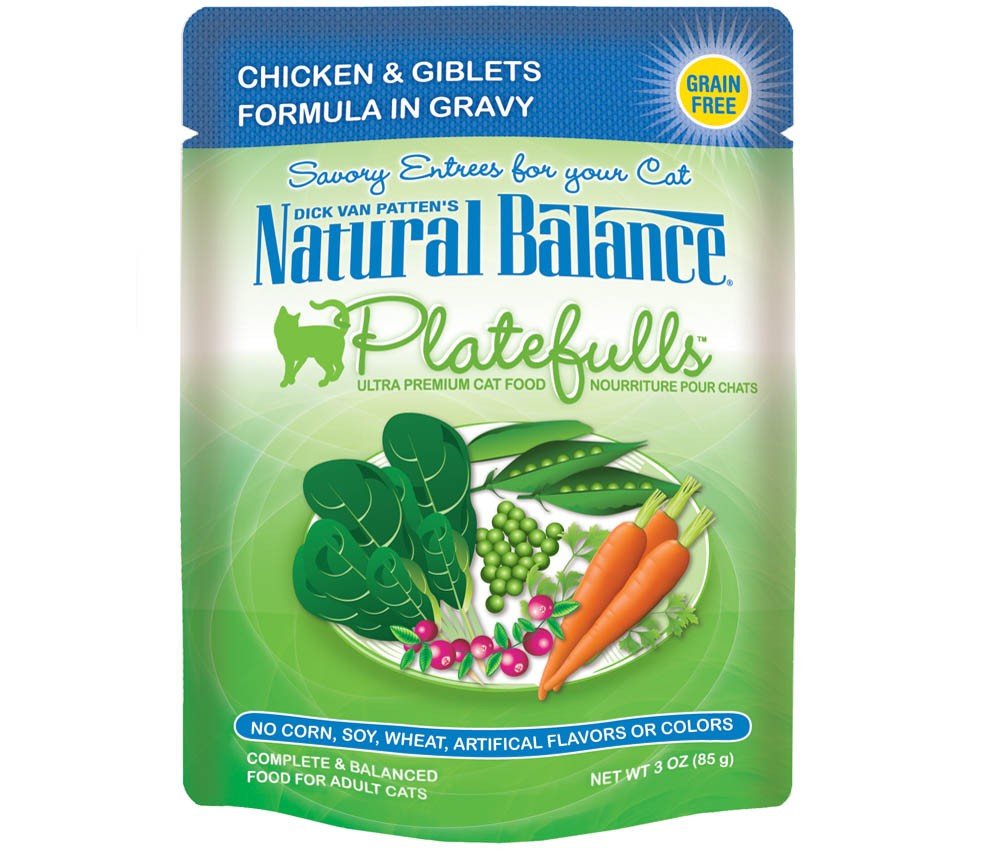 Natural Balance Pet Foods Original Ultra Platefulls Morsels in Gravy Wet Cat Food Pouch Chicken & Giblets 3oz - Pets Perfect