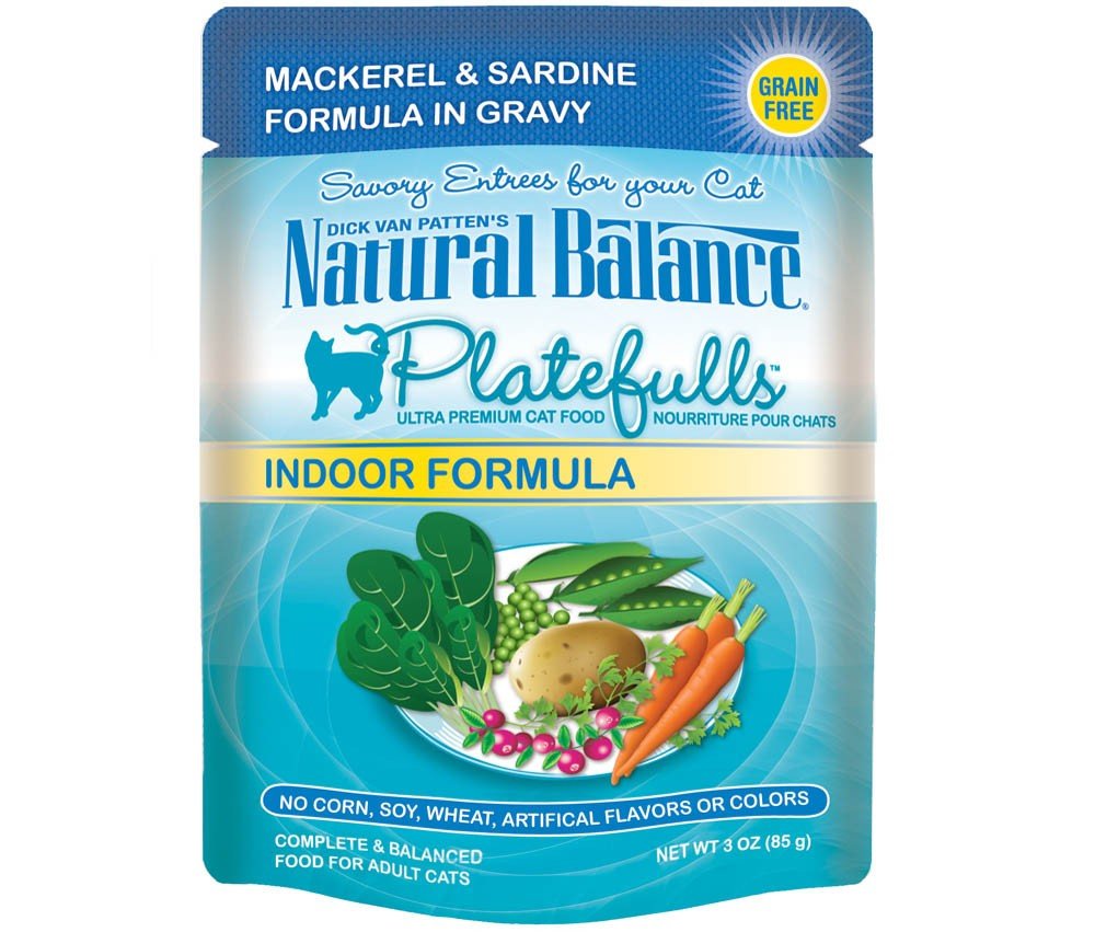 Natural Balance Pet Foods Original Ultra Platefulls Morsels in Gravy Wet Cat Food Pouch Mackerel & Sardine 3oz - Pets Perfect