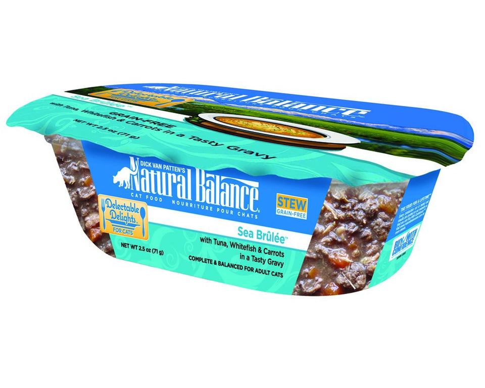 Natural Balance Pet Foods Delectable Delights Sea Brulee Stew Cat Wet Food 2.5 oz 12 Pack