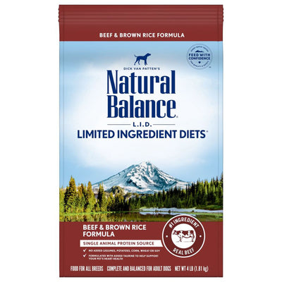 Natural Balance Pet Foods Limited Ingredient Dry Dog Food Beef & Brown Rice 4 lb