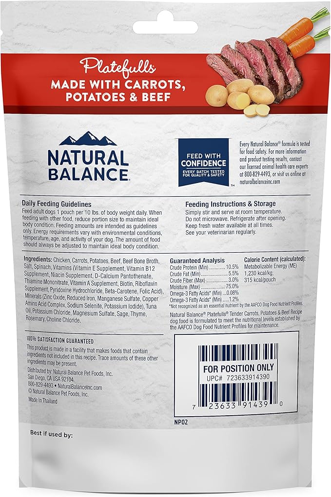 Natural Balance Pet Foods Original Ultra Platefulls Wet Dog Food Pouch, view 2