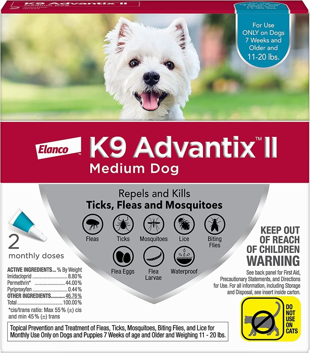K9 Advantix Ii Dog Medium Teal 2 - Pack - Pets Perfect