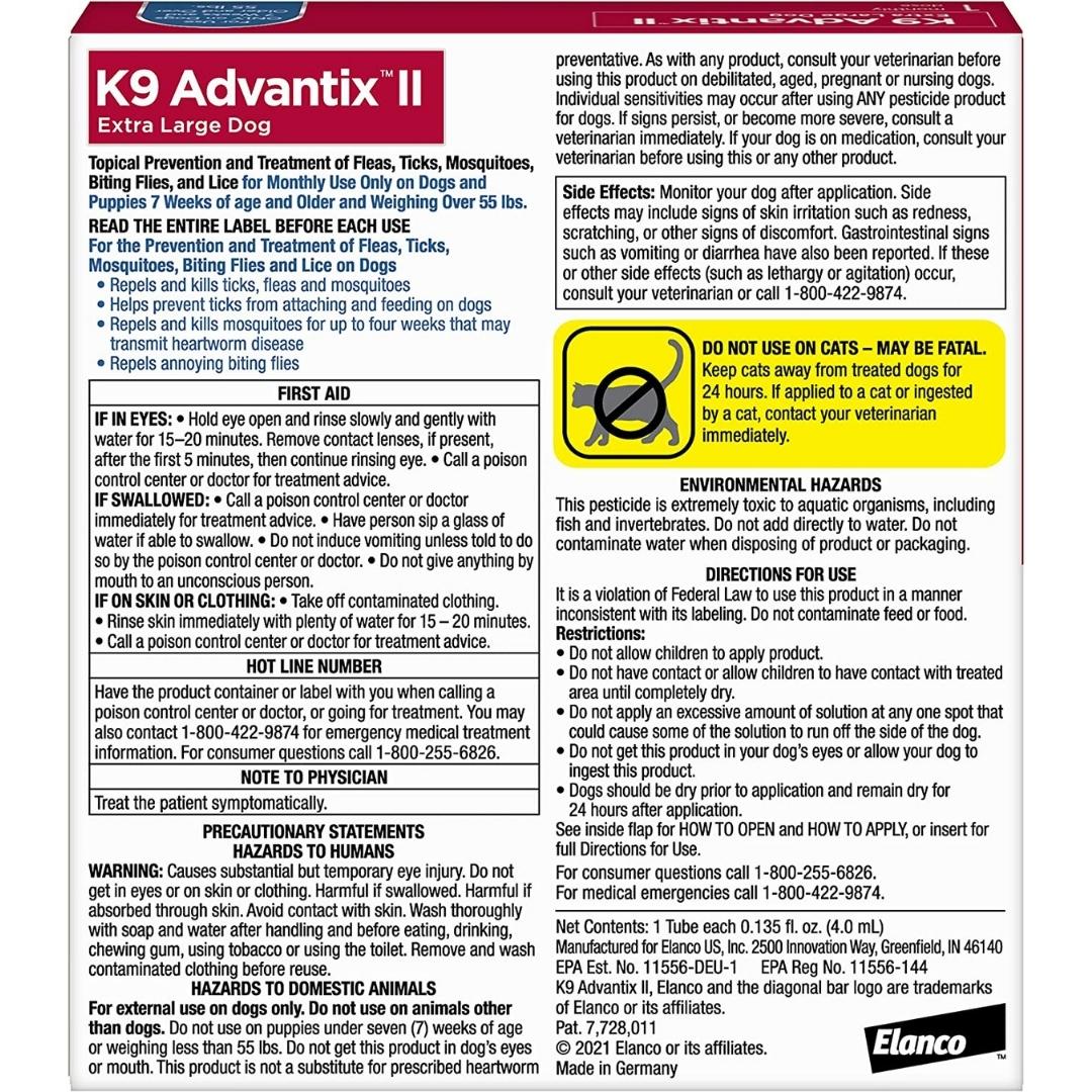 Advantage II Single Dose XLarge Dog Blue - Pets Perfect