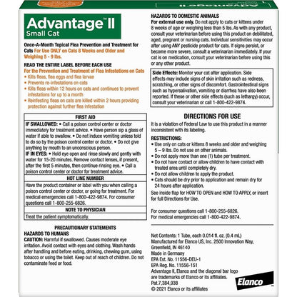 Advantage II Small Cat Single Dose Orange - Pets Perfect