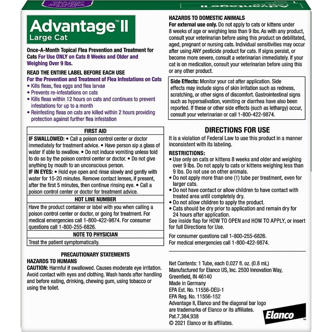 Advantage II Large Cat Single Dose Purple - Pets Perfect