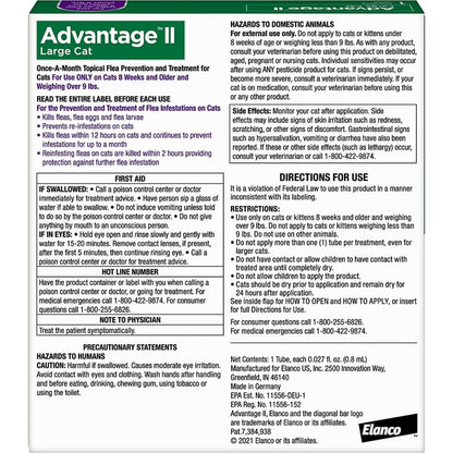Advantage II Large Cat Single Dose Purple - Pets Perfect