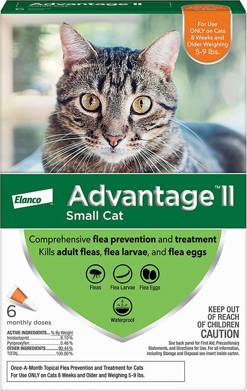 Advantage II Cat Small Orange 6 - Pack - Pets Perfect