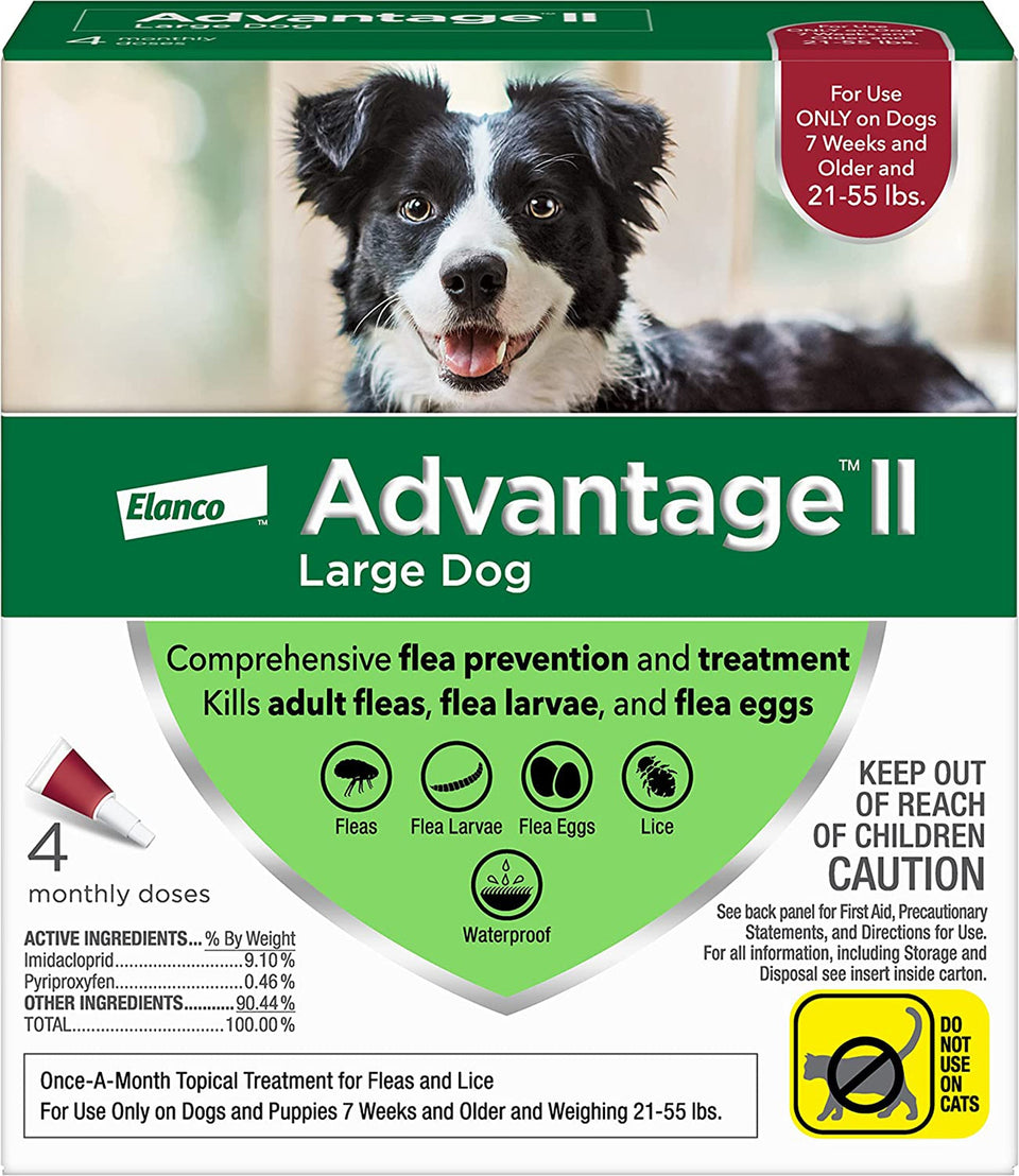 Advantage Ii Dog Large, Red 4 ct
