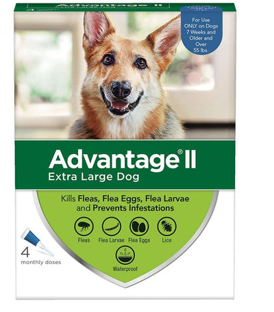 Advantage Ii Dog Extra Large, Blue 4 ct