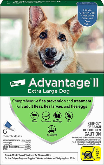 Advantage Ii Dog Extra Large, Blue 6 ct