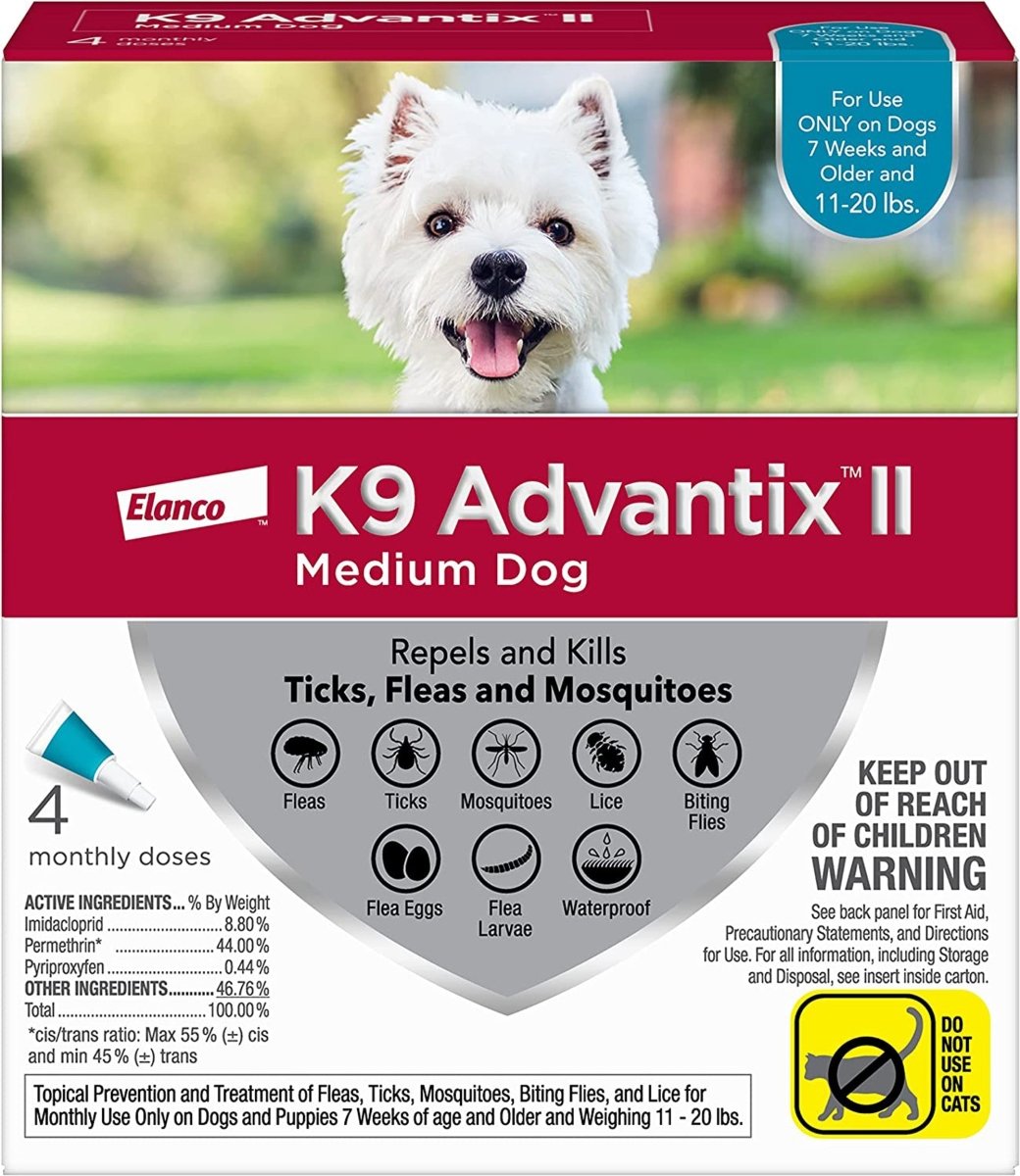 K9 Advantix Ii Dog Medium Teal 4 - Pack - Pets Perfect